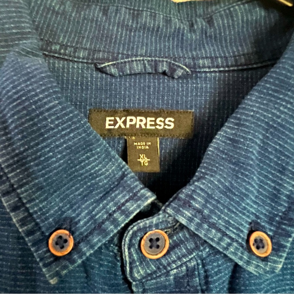 NWOT Express Men’s Corduroy Button Up Long Sleeve Size XL|TG - Picture 4 of 9